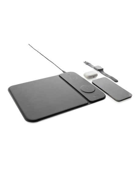 Tappetino mouse 3in1 con ricarica wireless 15W in rPET RCS